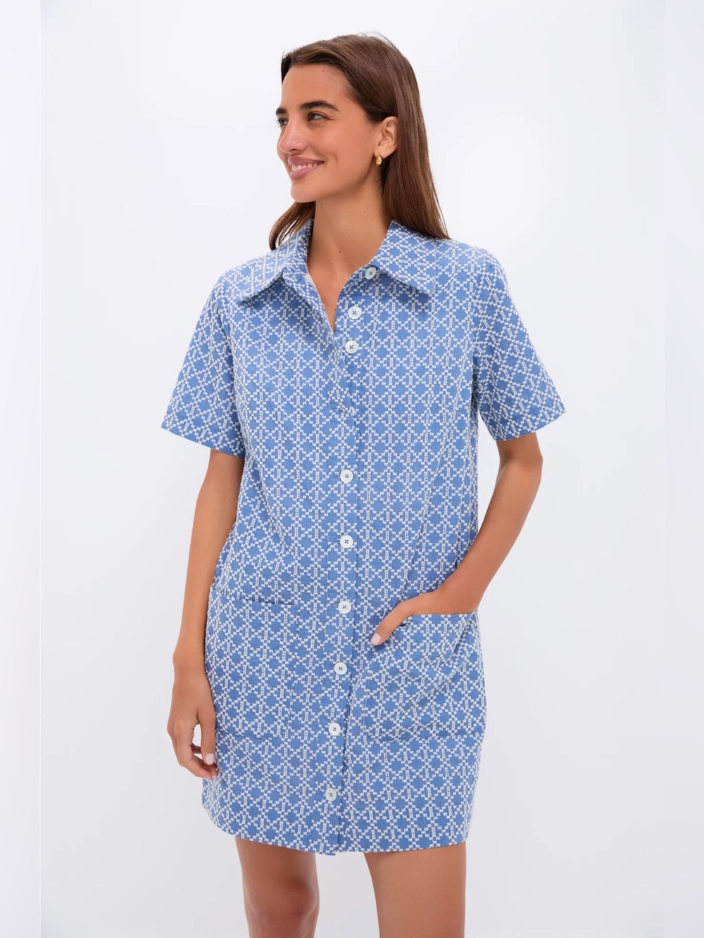 NWT Tuckernuck Pomander Place Denim Embroidered Lacie Mini Dress, Size S